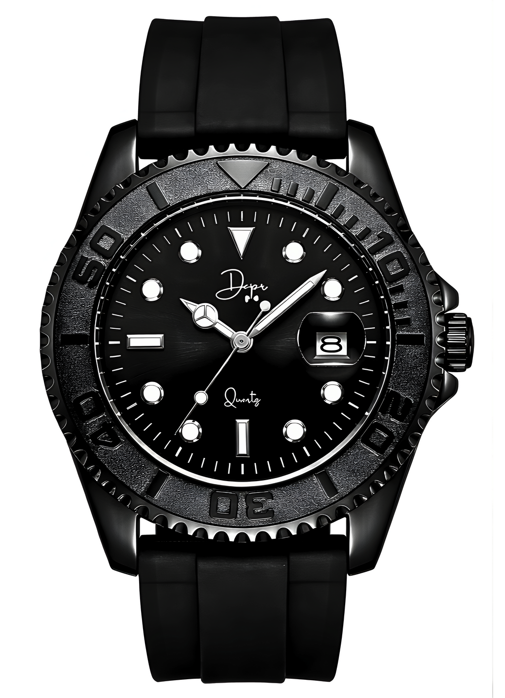 Minimalist Quartz Watch - the Dark Night Black Edition