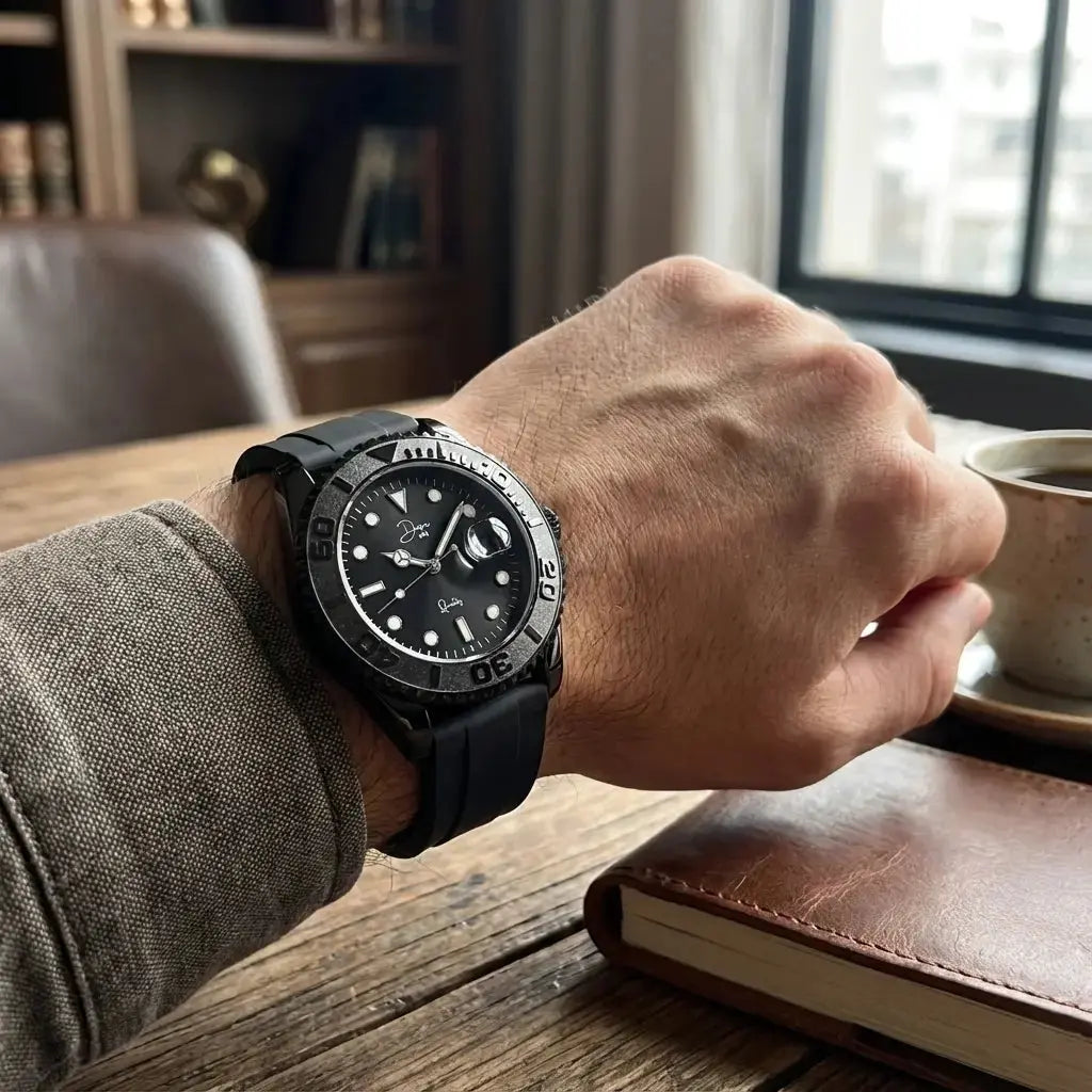 Minimalist Quartz Watch - the Dark Night Black Edition