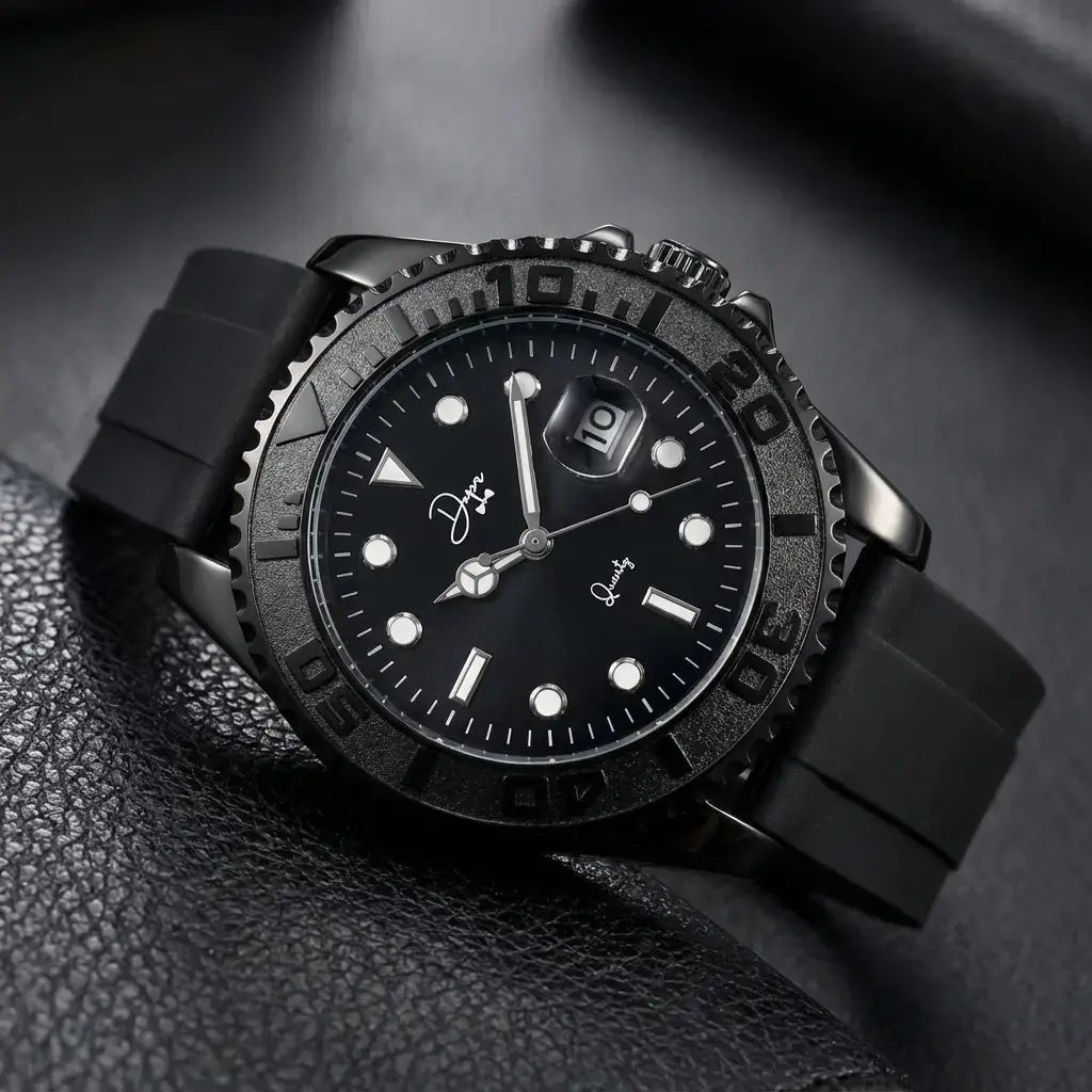 Minimalist Quartz Watch - the Dark Night Black Edition